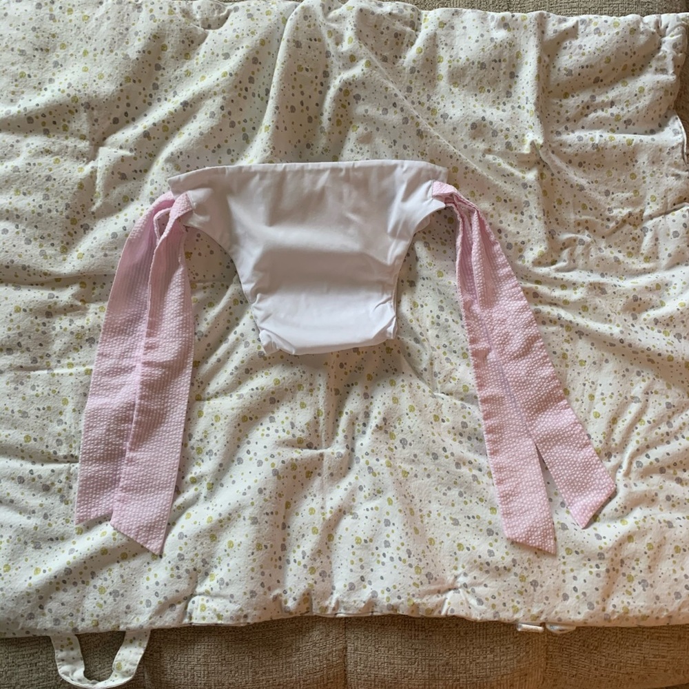 TBBC seersucker pink tied mono diaper cover - Picture 6 of 6